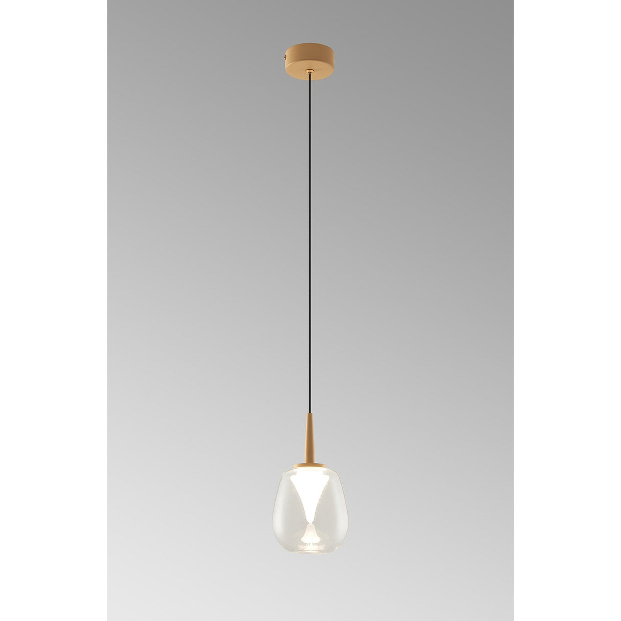 Andromeda LED Glass Pendant Light 5W 3000K - Gold & Clear & Frosted