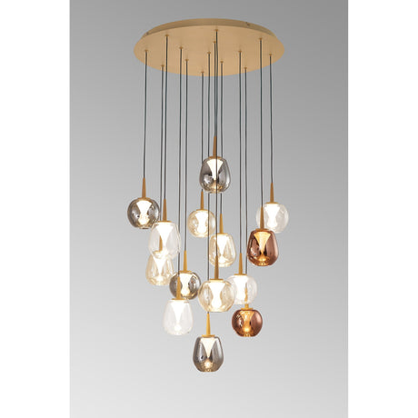 Andromeda 14 Light LED Glass Cluster Pendant Light - Multicoloured