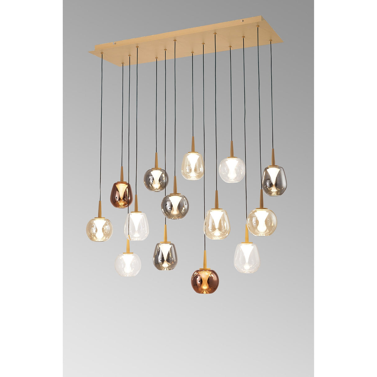 Andromeda 14 Light LED Glass Bar Pendant Light 3000K - Multicoloured