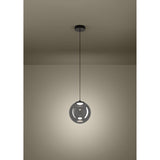 Anorias Colour Changing Smoked Glass Pendant Light - Black Nickel