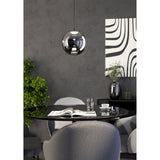 Anorias Colour Changing Smoked Glass Pendant Light - Black Nickel