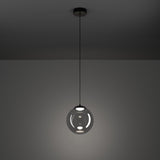 Anorias Colour Changing Smoked Glass Pendant Light - Black Nickel
