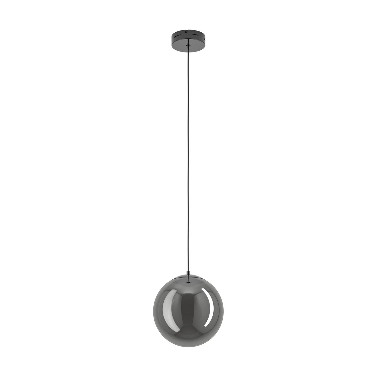Anorias Colour Changing Smoked Glass Pendant Light - Black Nickel