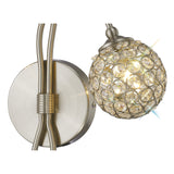 Apollo 2 Light Crystal Wall Light - Satin Nickel