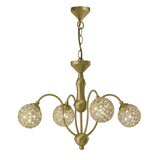 Apollo 51cm 4 Light Crystal Chandelier - Satin Brass