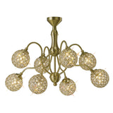 Apollo 51cm 8 Light Crystal Chandelier - Satin Brass