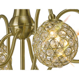 Apollo 51cm 8 Light Crystal Chandelier - Satin Brass