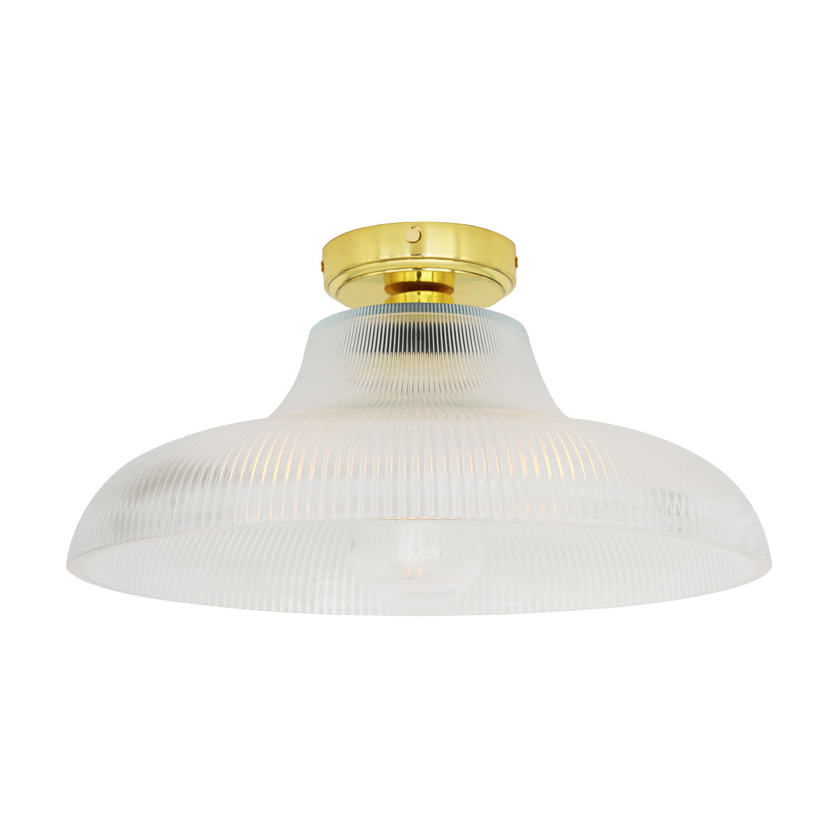 Aquarius Ribbed Glass Flush Ceiling Light IP65 - 40cm
