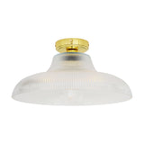 Aquarius Ribbed Glass Flush Ceiling Light IP65 - 40cm