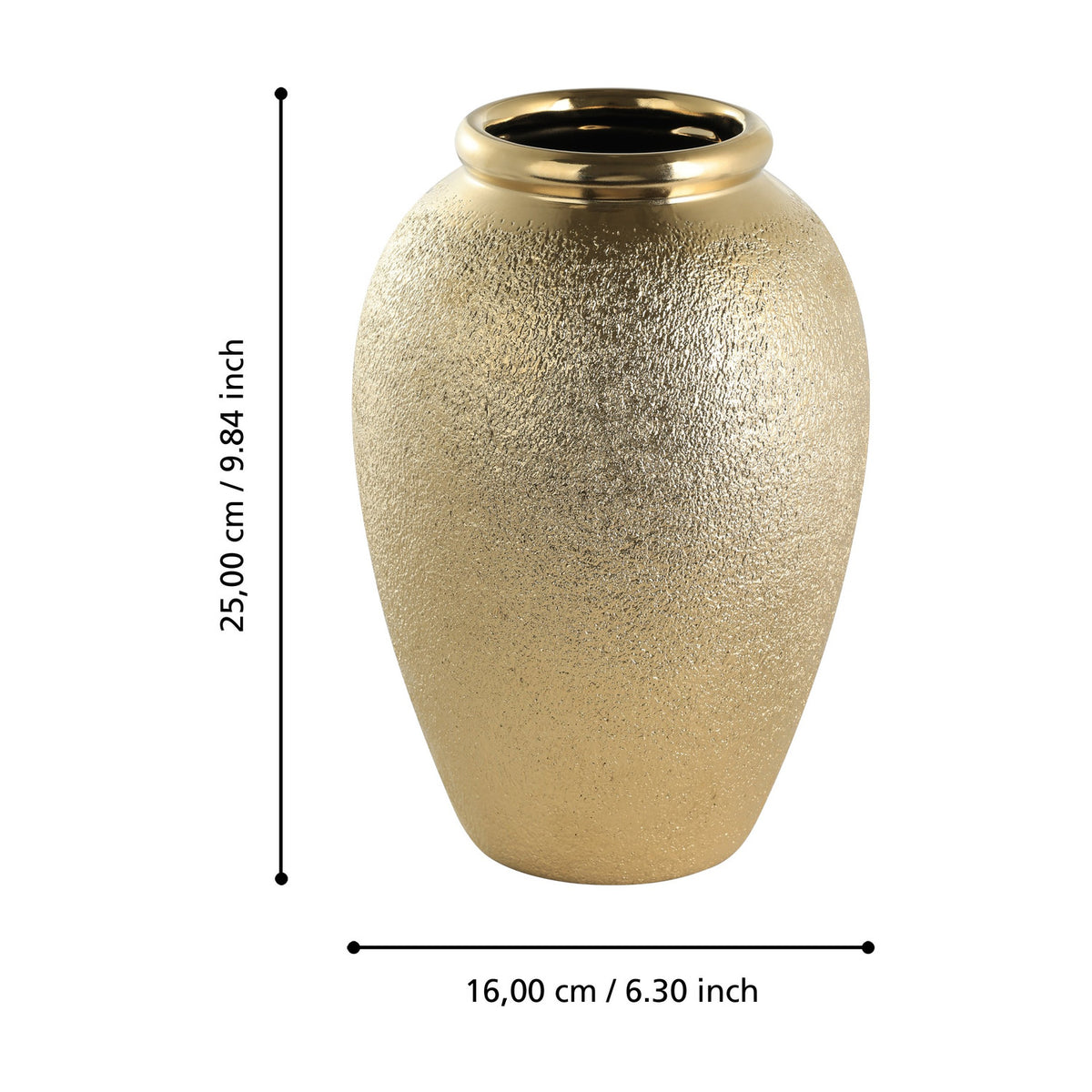 Aramberri Ceramic Vase 25cm 421508 - Gold