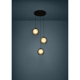 Arangona Glass 3 Light Pendant - Black