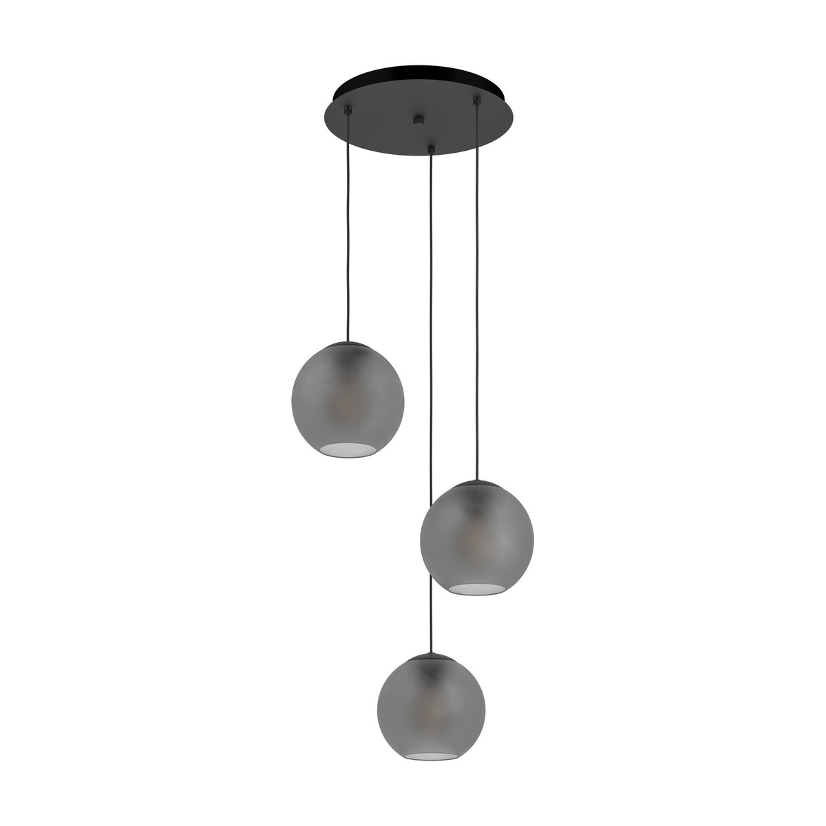 Arangona Glass 3 Light Pendant - Black