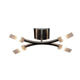 Arco 4 Light Semi-Flush Ceiling Light - Satin Nickel