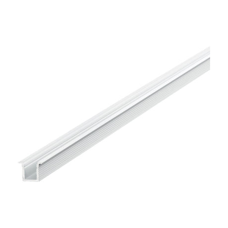 Arcus 2m Recessed LED Profile in white aluminium, 10x9mm channel with edge trim, shown diagonally on a plain white background.