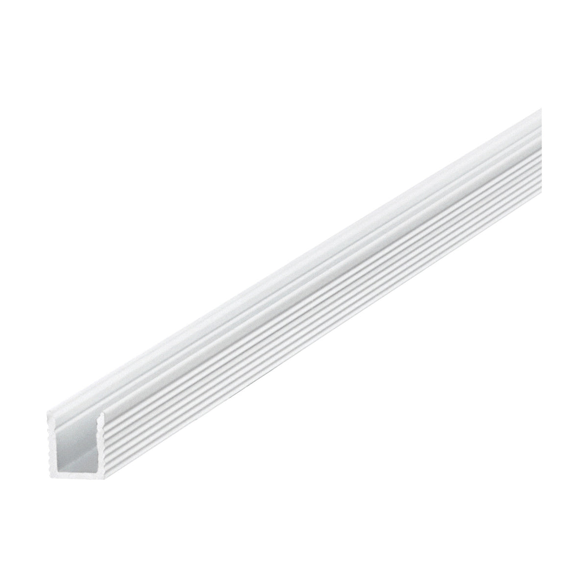Arcus 2m Surface LED Profile in white aluminium, a slim U-shaped 8x9mm channel shown diagonally on a plain white background.