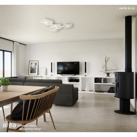 Area 5 Light Flush Ceiling Light - Sand White