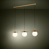 Arenales Glass Linear Pendant Light - Brushed Brass