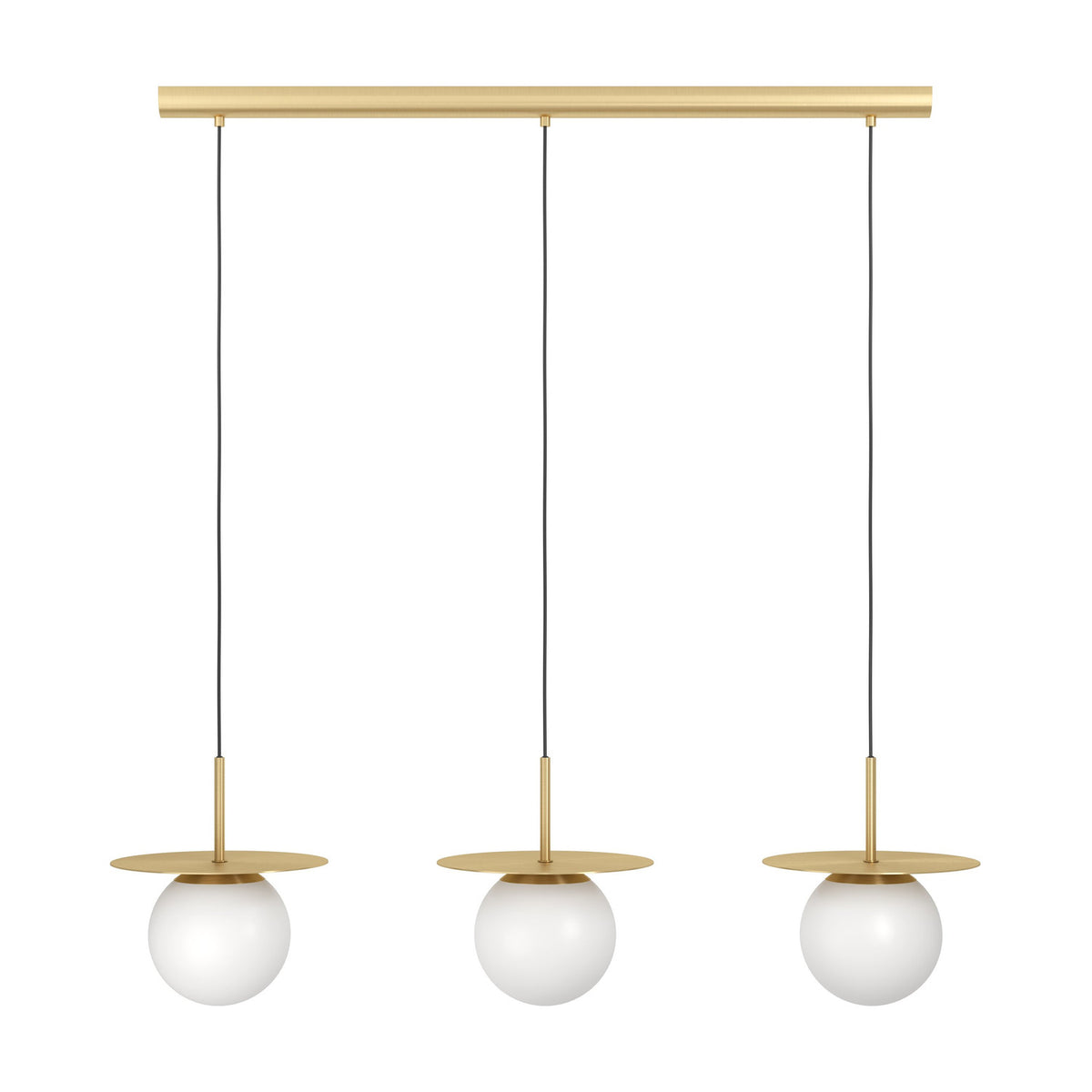 Arenales Glass Linear Pendant Light - Brushed Brass