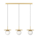Arenales Glass Linear Pendant Light - Brushed Brass