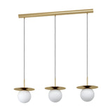 Arenales Glass Linear Pendant Light - Brushed Brass