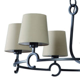 Argi 82cm 6 Light Chandelier - Brown Oxide With Taupe Shades