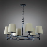 Argi 82cm 6 Light Chandelier - Brown Oxide With Taupe Shades