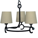 Argi 55cm 3 Light Chandelier - Brown Oxide With Taupe Shades