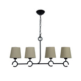 Argi 88cm 4 Light Chandelier - Brown Oxide With Taupe Shades