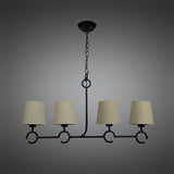 Argi 88cm 4 Light Chandelier - Brown Oxide With Taupe Shades