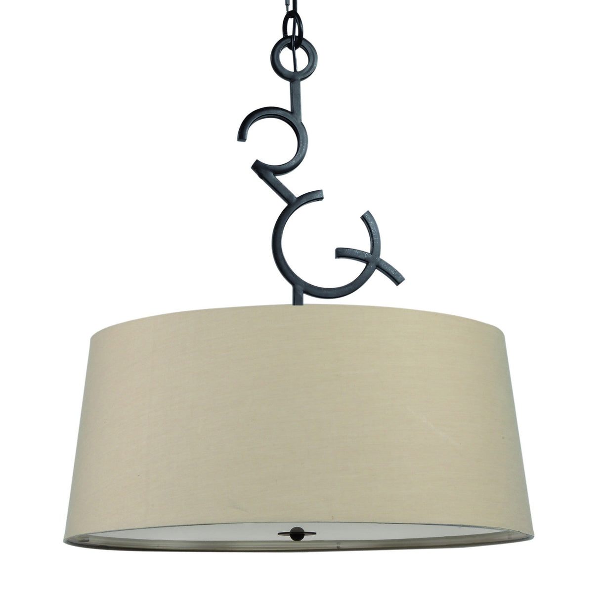 Argi 3 Light Pendant Light – Brown Oxide With Taupe Shades