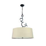 Argi 3 Light Pendant Light – Brown Oxide With Taupe Shades