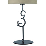 Argi Large 1 Light Table Lamp - Brown Oxide With Taupe Shade