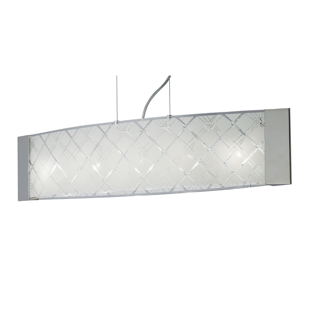 Aries 5 Light Glass Linear Suspension Light - Polished Chrome