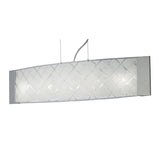 Aries 5 Light Glass Linear Suspension Light - Polished Chrome