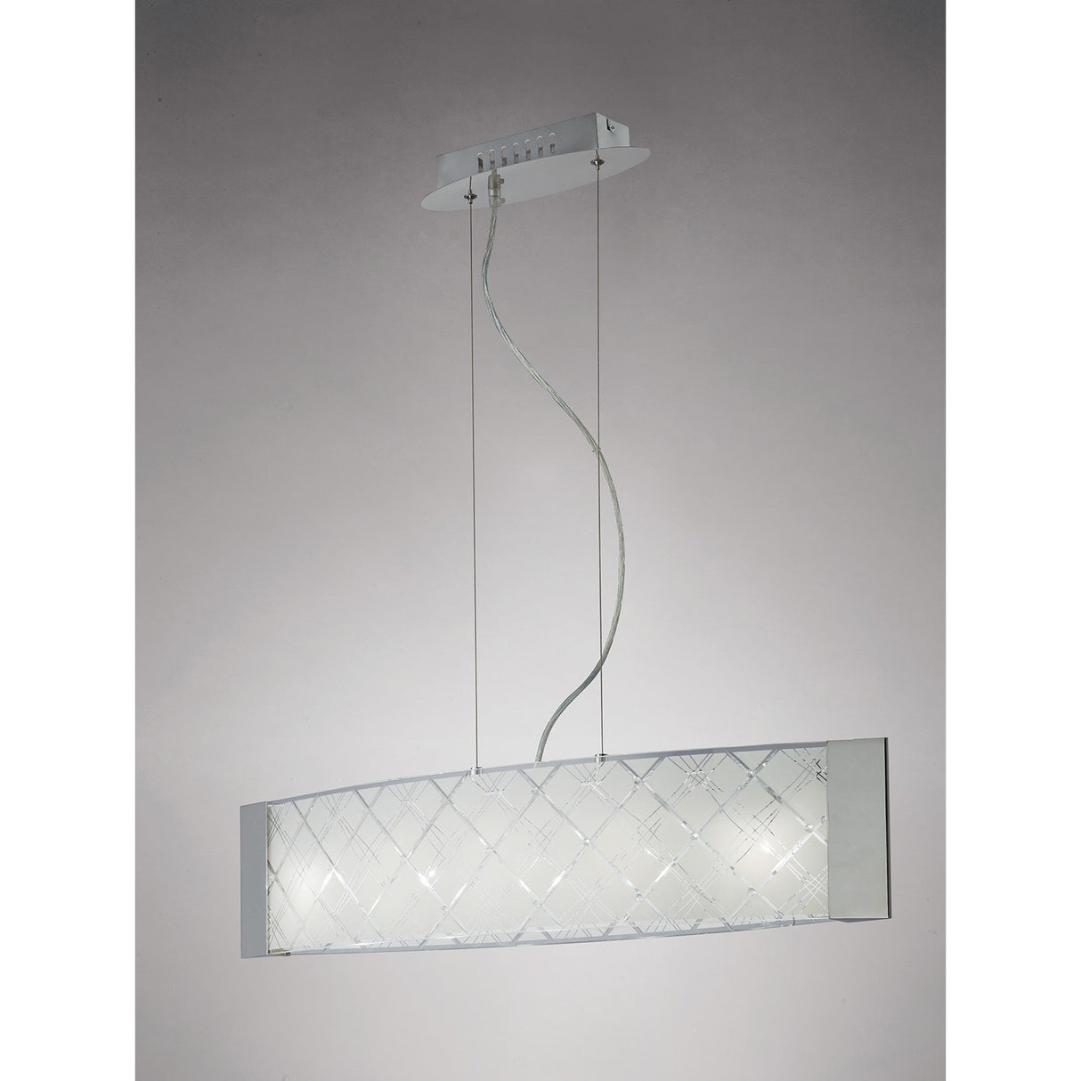 Aries 5 Light Glass Linear Suspension Light - Polished Chrome