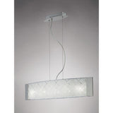 Aries 5 Light Glass Linear Suspension Light - Polished Chrome