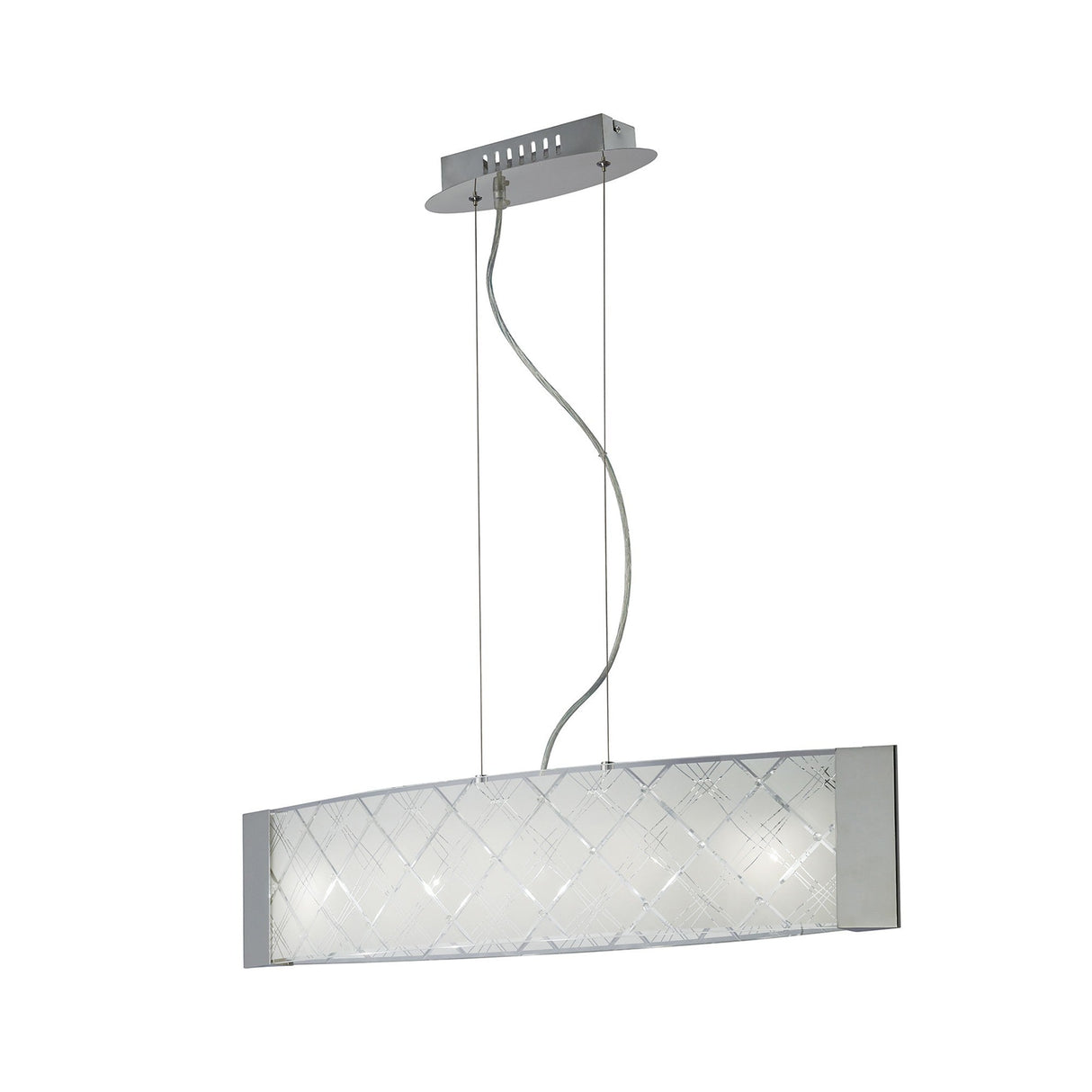Aries 5 Light Glass Linear Suspension Light - Polished Chrome