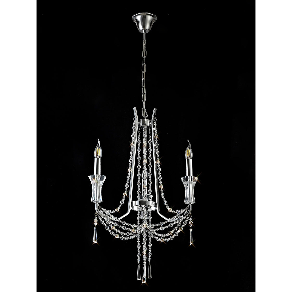 Armand 52cm 3 Light Crystal Chandelier - Polished Chrome