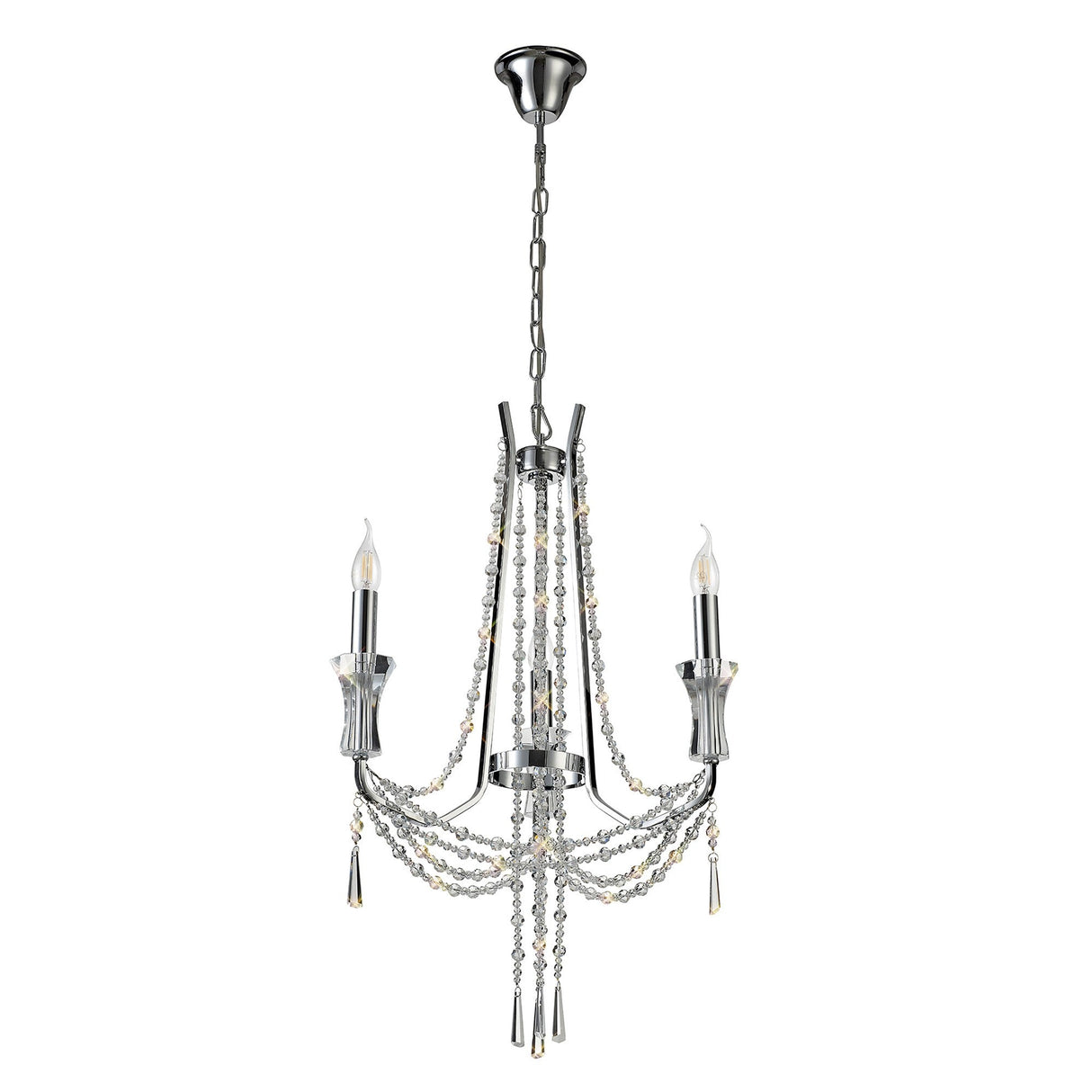 Armand 52cm 3 Light Crystal Chandelier - Polished Chrome