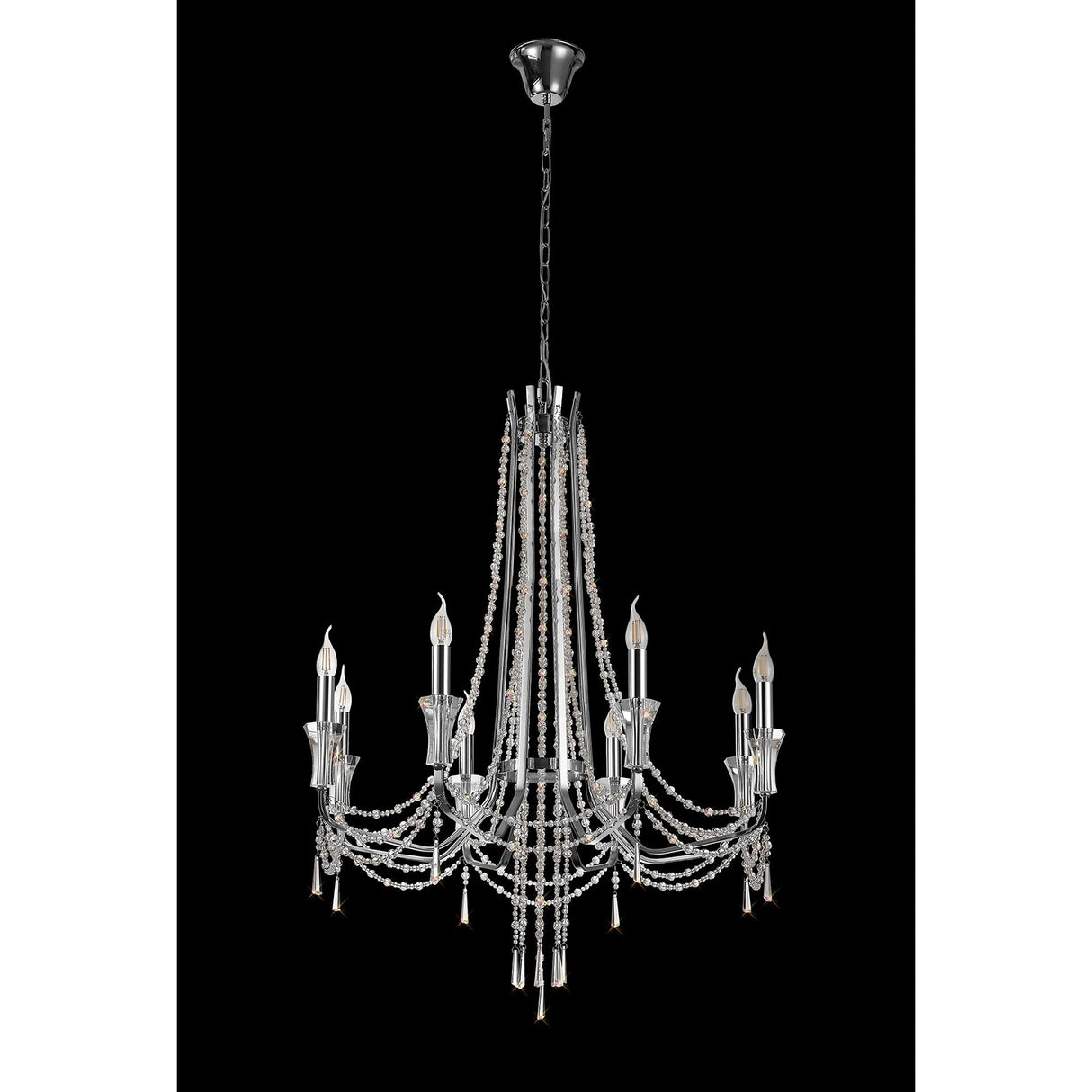 Armand 85cm 8 Light Crystal Chandelier - Polished Chrome