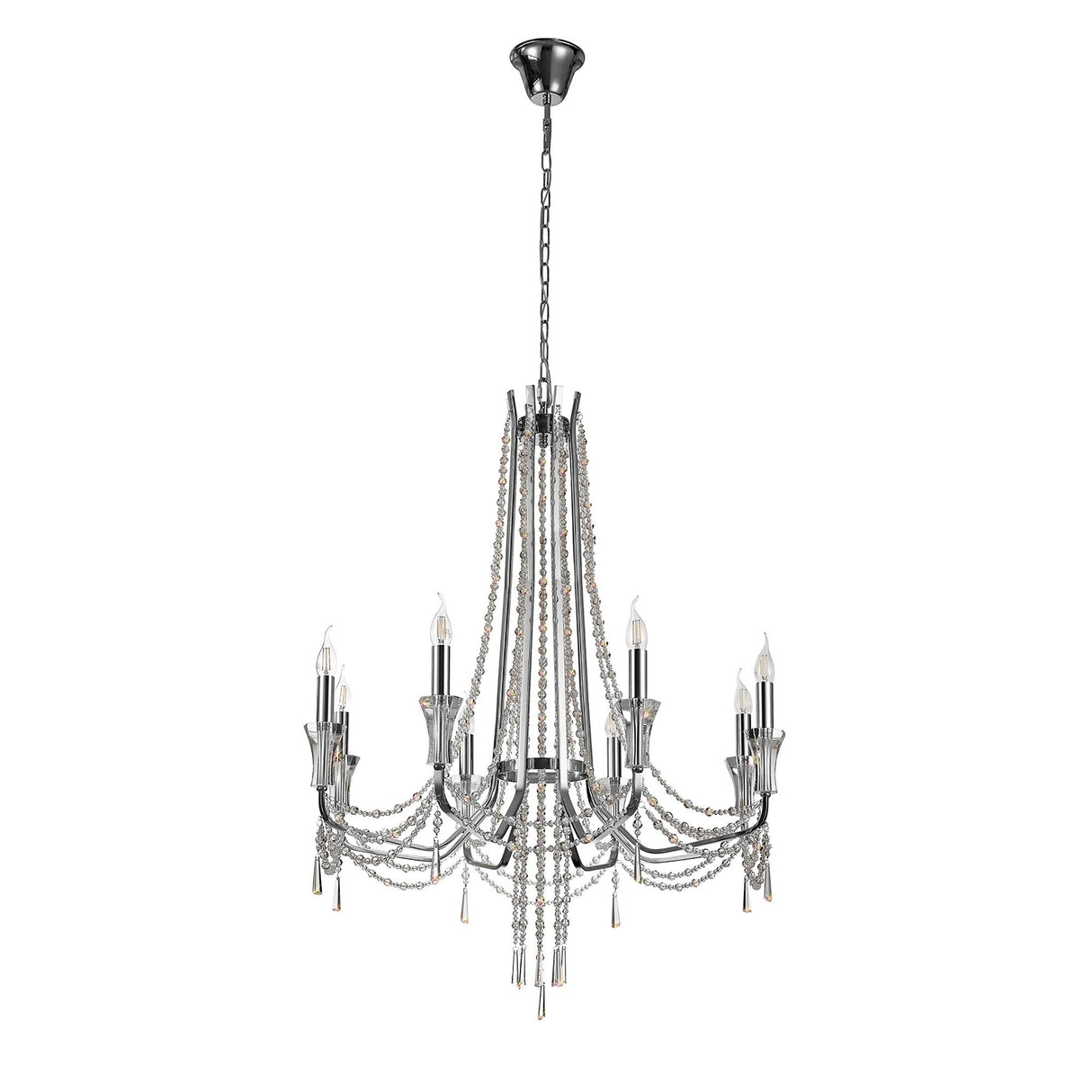 Armand 85cm 8 Light Crystal Chandelier - Polished Chrome