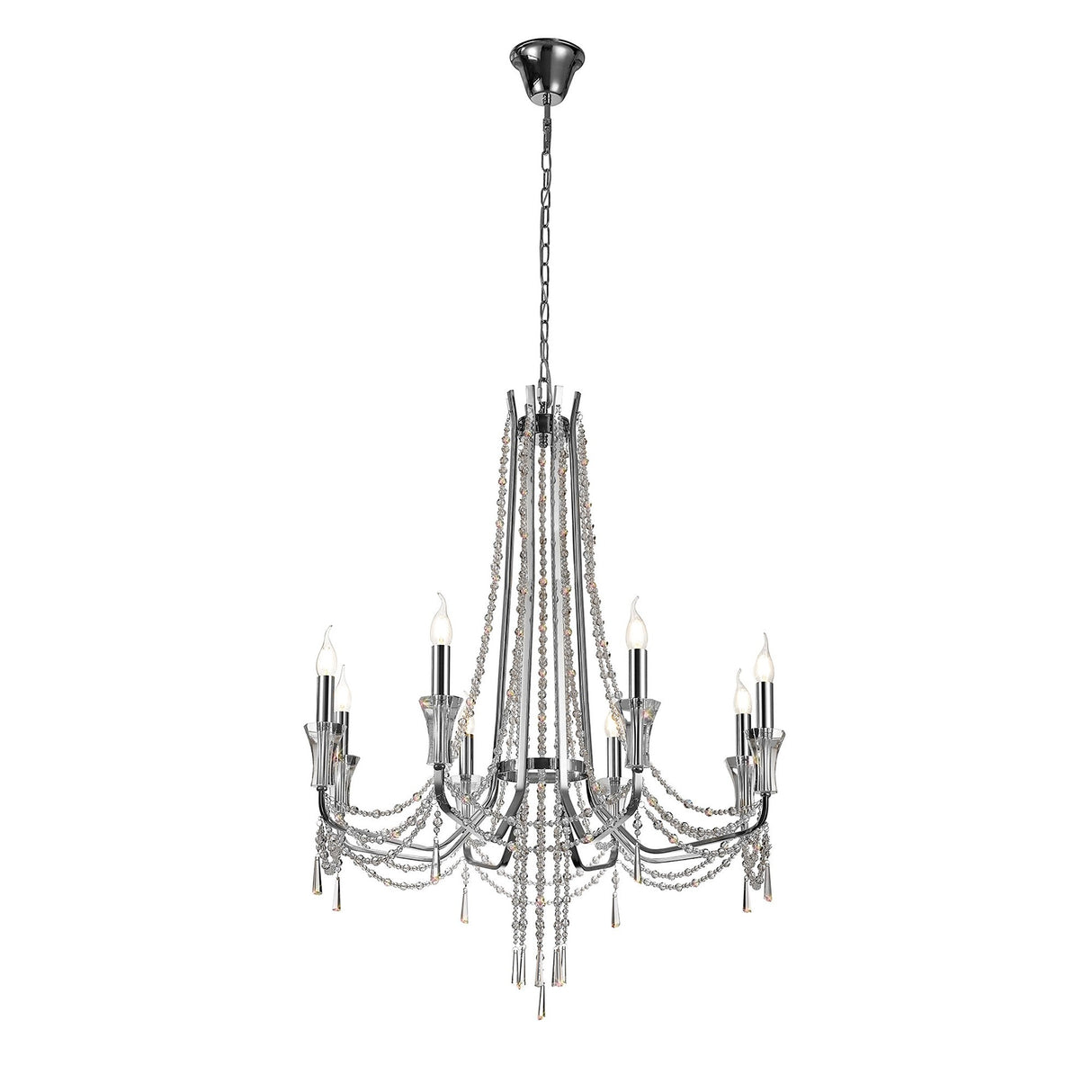 Armand 85cm 8 Light Crystal Chandelier - Polished Chrome