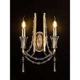Armand 2 Light Crystal Wall Light - French Gold
