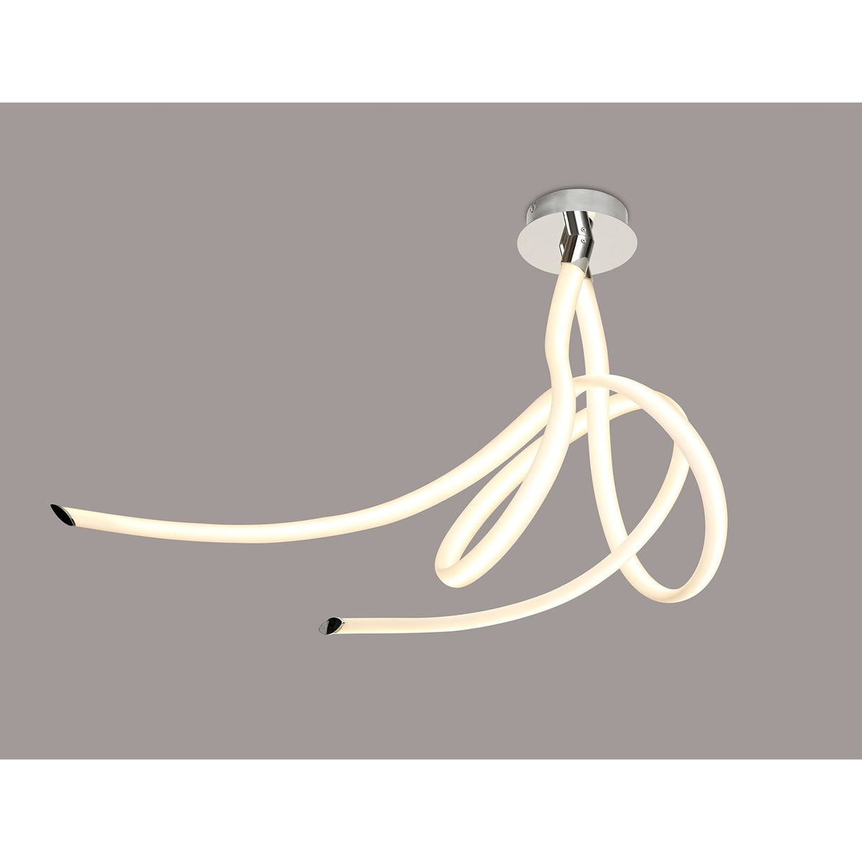 Armonia Large Ribbons Dimmable LED Semi-Flush Ceiling Light 60W 3000K - Polished Chrome