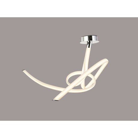 Armonia Medium Ribbons Semi-Flush LED Ceiling Light 60W 3000K - Polished Chrome