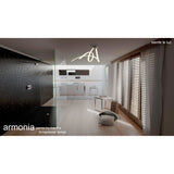 Armonia Spiral LED Semi-Flush Ceiling Light 60W 3000K - Polished Chrome