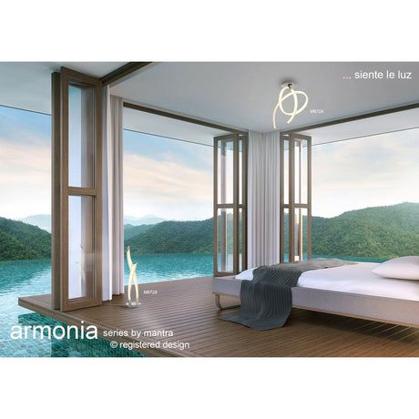 Armonia Vertical LED Semi-Flush Ceiling Light 40W 3000K - Polished Chrome