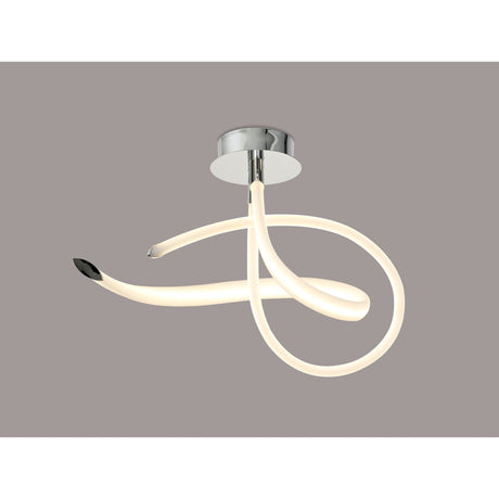 Armonia Curl LED Semi-Flush LED Ceiling Light 40W 3000K - Polished Chrome