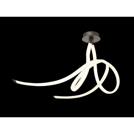 Armonia Large Ribbons Dimmable LED Semi-Flush Ceiling Light 60W 3000K - Dark Silver