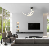 Armonia Medium Ribbons Dimmable LED Semi-Flush Ceiling Light 60W 3000K - Dark Silver